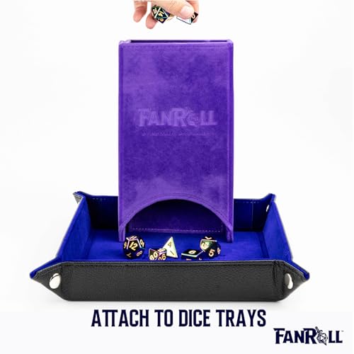FanRoll Fold Up Dice Tower: Purple, Role Playing Game Dice Accessories for Dungeons and Dragons - color: Purple