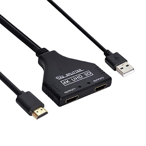 xiwai HDMI-Compatible 1.3 to Dual Female Splitter Switch Extension Adapter Cable with Power for HDTV Laptop 1080P - style: With USB Power