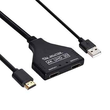 xiwai HDMI-Compatible 1.3 to Dual Female Splitter Switch Extension Adapter Cable with Power for HDTV Laptop 1080P - style: With USB Power