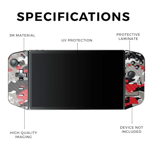 Carbon Fiber Gaming Skin Compatible with Lenovo Legion Go - Red Camo - Premium 3M Vinyl Protective Wrap Decal Cover - Easy to Apply | Crafted in The USA by MightySkins - color: Red Camo, style: Carbon Fiber Textured Finish