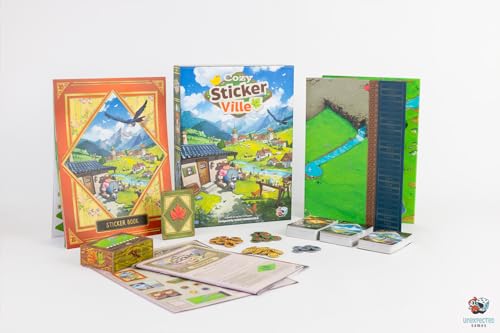 Asmodee Cozy Stickerville Board Game - Narrative Strategy Game of Village Building & Storytelling, Family-Friendly Fun for Kids & Adults, Ages 8+, 1-6 Players, 30 Minute Playtime
