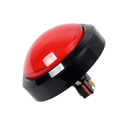 Arcade Buttons EG STARTS 100mm Big Dome Convex Type LED Lit Illuminated Push Button for Arcade Machine Video Games Parts & Red DC 12V