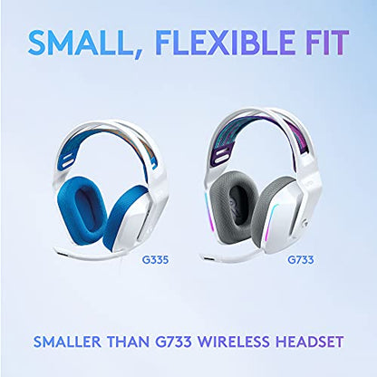 Logitech G335 Wired Gaming Headset with Flip to Mute Microphone - White | Flip to mute mic, 3.5mm audio jack, memory foam earpads, compatible with PC, PlayStation, Xbox, Nintendo Switch/Switch 2 - color: White, style: Wired