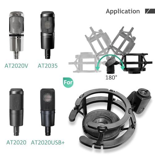 AT2020 Mic Stand, Adjustable Mic Boom Arm with Shock Mount, Foam Windscreen and Cable Ties, for AT2020 AT2020USB AT2020USB+ AT2035 - color: Boom Arm Stand