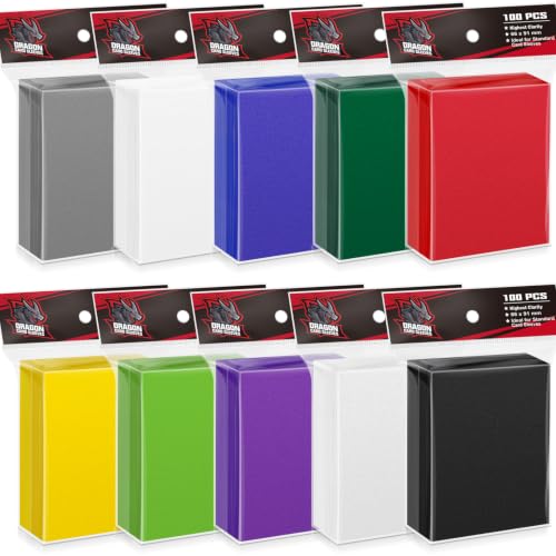 1000PS Trading Card Sleeves Protector for MTG Cards, 10 Colors Plastic Card Sleeves Fit for TCG Cards,Magic Cards, Baseball Cards,Yugioh Sleeves, Football Cards,Sports Cards - color: 10 Color