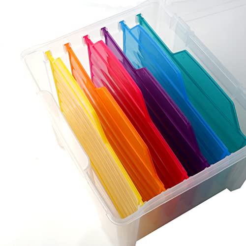 Greeting Card Storage & Organizer Box with 6 Removable Dividers for Holiday Birthday Get Well Cards Photos, Crafts, Scrapbooking