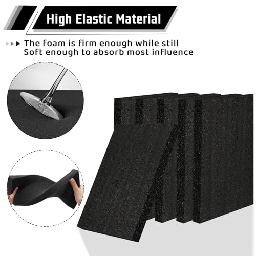 6 Pcs 16'' x 12'' x 1.5'' Polyurethane Foam - Foam Inserts for Cases Packing Foam Black Craft Foam Sheets for Packing Camera Toolbox Storage - size: 16'' x 12'' x 1.5 ''