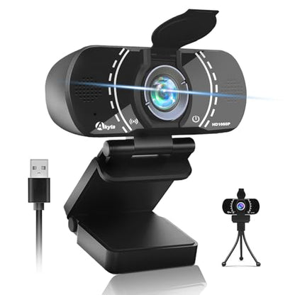 Akyta Webcam for PC, 1080P Webcam with Microphone/Tripod/Privacy Cover/Wide Angle 110°, Plug & Play USB Web Camera for Desktop Computer PC Laptop Mac Video Calling/Streaming/Zoom Conference ﻿ - color: PC HD Webcam 1080P