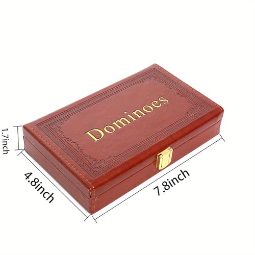 Double 6 Dominoes Set with Spinners, 28 Ivory Tiles & Leatherette Case | Smooth Ivory Tile Finish Durable Storage Case Classic Domino Gameplay Easy Travel Organization