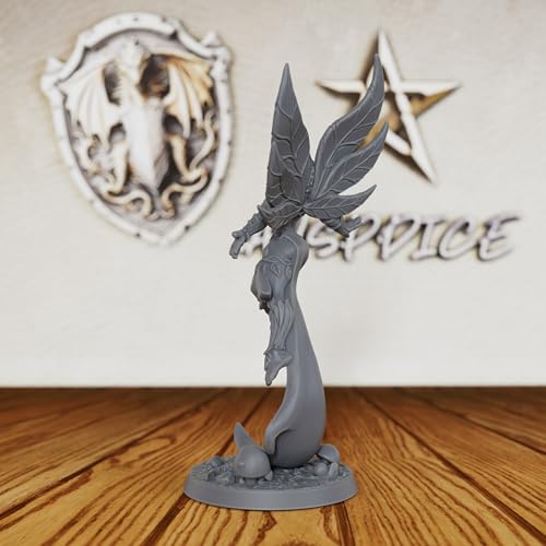 AUSPDICE Fantasy Unpainted DND Miniatures, 32mm Forest Fairy Figure-AS386 | Flying Fey Figurine for Dungeons and Dragons, TTRPG, Tabletop Gaming, Dungeon Masters, Role Playing and RPG Accessories