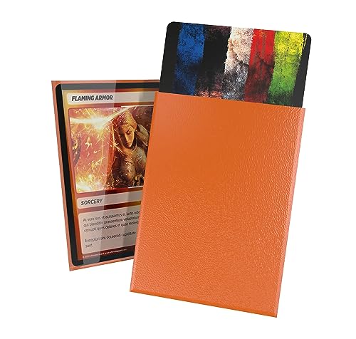 Ultimate Guard Cortex Outer Card Sleeves, 100 Standard Size TCG Sleeves, 66 x 91mm, Orange Back, Glossy Finish, No PVC & Acid-Free, High Clarity - color: Orange, size: Standard Glossy