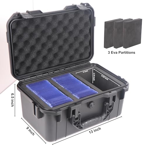 Toploader Storage Box for 3"x4" 35pt Rigid Card | Hard Shell Trading Card Case with 3 Dividers Hold 270 Toploaders, Slab Case, Magnetic Card Holder for MTG, TCG