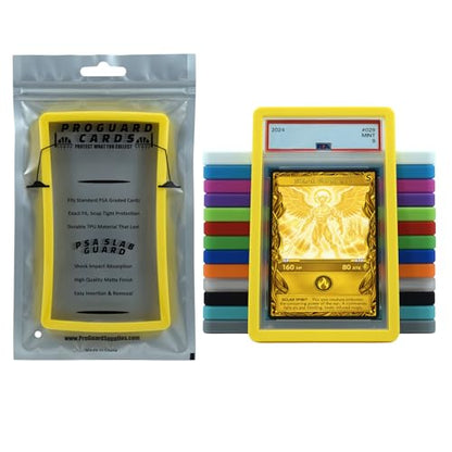 PSA Slab Guard Bumper for Standard PSA Graded Cards | Strong TPU, Exact Fit, Snap Tight Protection | Shock Absorption | Matte Finish PSA Slab Guard Protector (Yellow) - color: Yellow