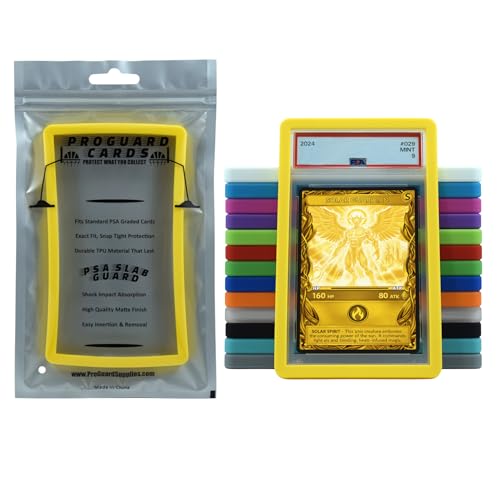 PSA Slab Guard Bumper for Standard PSA Graded Cards | Strong TPU, Exact Fit, Snap Tight Protection | Shock Absorption | Matte Finish PSA Slab Guard Protector (Yellow) - color: Yellow