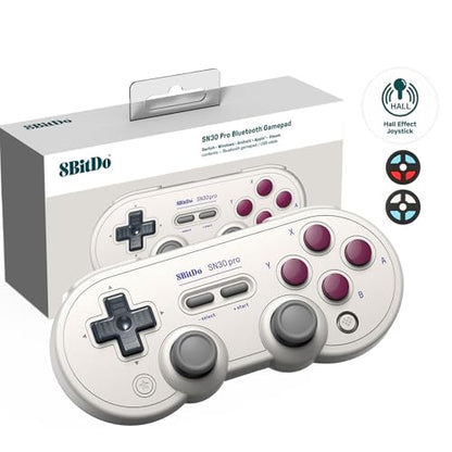 8Bitdo SN30 Pro Bluetooth Controller with Hall Effect Joystick (G Classic) | Rumble Vibration, Turbo Function, Wireless Gamepad for Switch/Switch 2, Windows, Apple, Steam Deck & Raspberry Pi - color: G Classic Edition