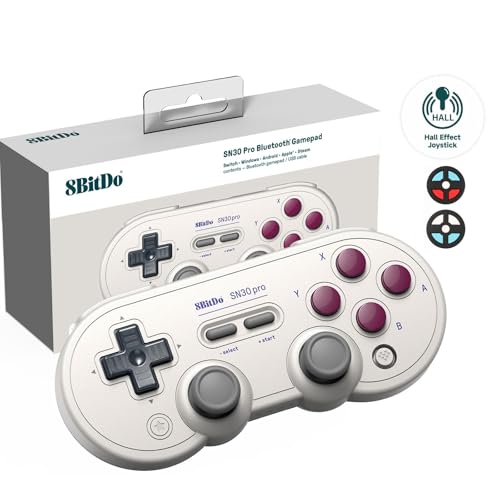 8Bitdo SN30 Pro Bluetooth Controller with Hall Effect Joystick (G Classic) | Rumble Vibration, Turbo Function, Wireless Gamepad for Switch/Switch 2, Windows, Apple, Steam Deck & Raspberry Pi - color: G Classic Edition