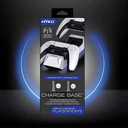 Nyko Dualsense Charging Station for PlayStation 5 - Drop and Charge Base for 2 PS5 Controllers w/LED Indicators and Extra USB Port - PlayStation 5 DualSense Controller Charge Stand - PS5 Accessories