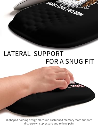 Hokafenle Ergonomic Wrist-Hugging Mouse Pad Wrist Support, U-Shaped Holding Wrist Rest Mousepad for Carpal Tunnel Pain Relief with Cushioned Memory Foam Slope Massage Bulge (Classic 10.2x8.3 in,DILF) - color: Dilf