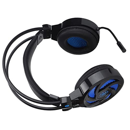 Wired Gaming Headset Comfort Design with Microphone and Volume Control for PC Laptop 40mm Driver Black and Blue