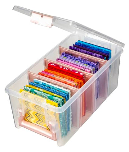 ArtBin Semi Satchel 휴대용 공예 정리함, 칸막이 3개 포함 - 미술 및 공예 용품을 위한 투명 플라스틱 보관 케이스 (4팩) - color: 로즈 골드., size: Pack of 4