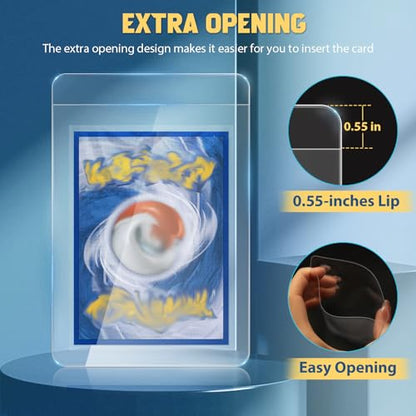 SAMYUCHO 500ct Semi-Rigid Card Holder and 500ct Penny Sleeves with 1/2" Lip | Double Protection, Trading Card Protector for PSA SGC BGS CSG Graded Card Submissions, For Grading Collection Storage Present - size: 500pcs+500pcs