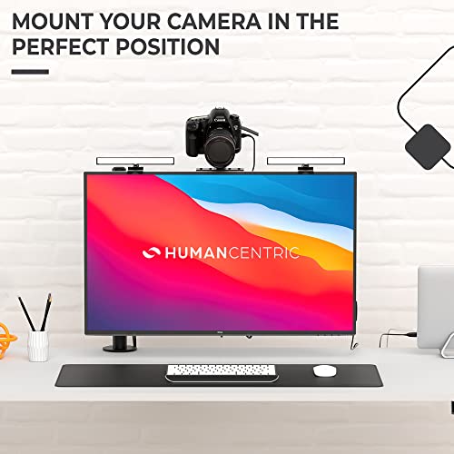 HumanCentric DSLR Monitor Mount Small, Desk Camera Mounting | Light Webcam, Microphone Shelf for Monitor VESA Arm, Replace Clamp Tripods, 100x100mm Patterns, Aluminum, Hardware Included - size: Small Shelf