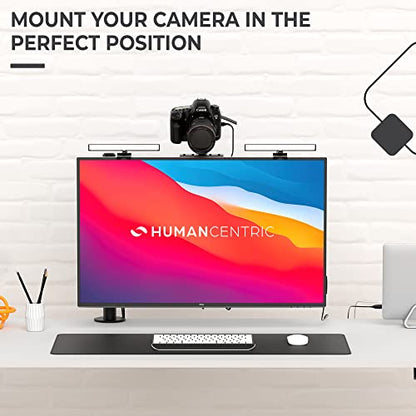 HumanCentric DSLR Monitor Mount Small, Desk Camera Mounting | Light Webcam, Microphone Shelf for Monitor VESA Arm, Replace Clamp Tripods, 100x100mm Patterns, Aluminum, Hardware Included - size: Small Shelf