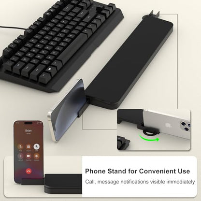 VICHYIE Keyboard Wrist Rest for Tenkeyless Keyboard, with Cleaning Kit | Wrist Pad for Typing Pain Relief, Multi-functional Cleaner Kit for Earbuds, Phones, Desk Accessories for Home&Office (Black)