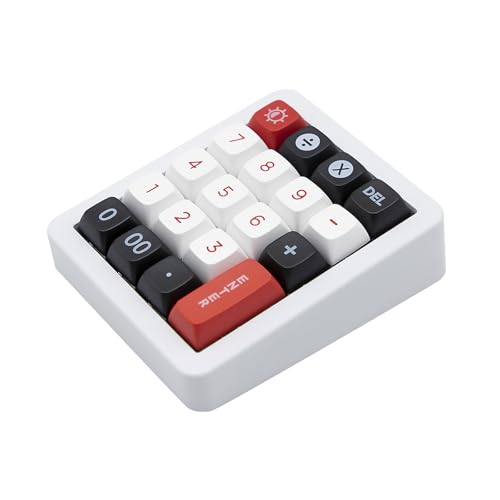 Adventurers K812 Wired Mechanical Numeric Keypad, 19-Key Hot-Swappable RGB Numpad, Macro Programmable, Detachable Type-C Cable, Game/Office Mode Switch – for PC/Laptop/Desktop (White) - color: White