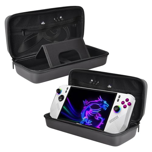 Travel Carrying Case Bag for MSI Claw 8 AI+ A2VM Polar Tempest Edition PC Gaming Handheld,EVA Standing Hard Shell Cover Accessories Pocket for MSI Claw 8 AI+ Handheld Console Power Cord