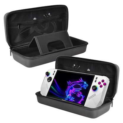 Travel Carrying Case Bag for MSI Claw 8 AI+ A2VM Polar Tempest Edition PC Gaming Handheld,EVA Standing Hard Shell Cover Accessories Pocket for MSI Claw 8 AI+ Handheld Console Power Cord