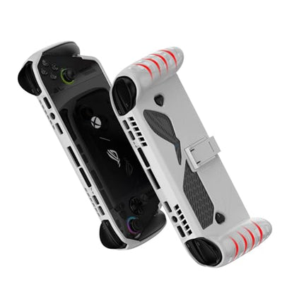 JYGamhanbil ASUS ROG Xbox Ally X 게이밍 휴대용 콘솔용 보호 케이스, ROG Xbox Ally TPU 그립 커버 백 쉘 액세서리, 인체 공학적 그립 및 킥스탠드 포함(화이트) | TPU Soft Cover Back Shell Accessories with Ergonomic Grip & Kickstand for ROG Xbox Ally Portable Gaming Handheld (White) - color: 화이트.