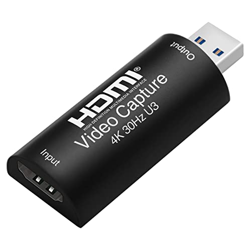 HDMI to USB 3.0 Video Capture Card, Cam Link 1080P60 Game Capture Card Device for Streaming Recorder, Live Broadcasting, Compatible with Nintendo Switch,Xbox,PS4 (VLC/OBS/Amcap) - color: UCH701 USB 3.0 4K HDMI Video Capture Card