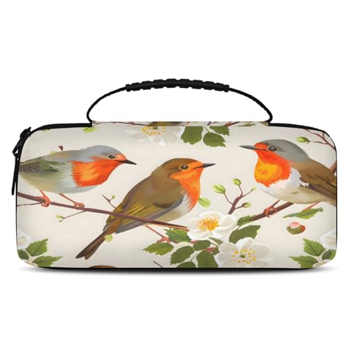 Adornori Floral Bird Carry Case Compatible with Nintendo Switch 2, with 20 Games Cartridges, Portable Travel Carrying Case Pouch for Accessories & Game Cards - color: Multicolor 15