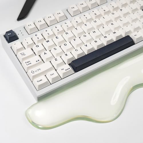 Ergonomic Gel Wrist Rest for Keyboard and Mouse, Wrist Rest Set, Cute Silicone Wrist Rest for Computer Keyboard 60%/68%/75% (Green) - color: Green