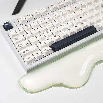 Ergonomic Gel Wrist Rest for Keyboard and Mouse, Wrist Rest Set, Cute Silicone Wrist Rest for Computer Keyboard 60%/68%/75% (Green) - color: Green