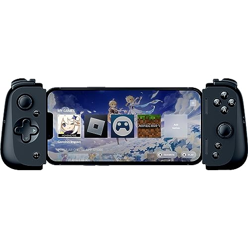 Razer Kishi V2 Mobile Gaming Controller for iPhone (Lightning): Console Quality Controls - Universal Fit w/ Extendable Bridge - Stream PC, Xbox, PlayStation Games - Customizable Triggers - Ergonomic - color: Black, style: Kishi V2