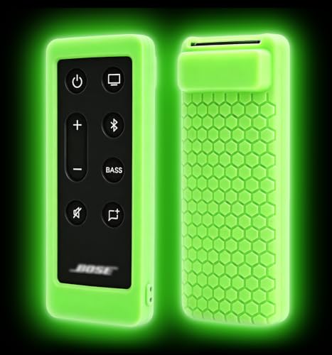 Case for Bose Solo 5 10 15 Series ii TV Remote,Silicone Cover for Bose Solo Cinemate Series II IIGS 1SR 10&15 Remote Controller Skin Protective Universal Replacement Sleeve Glow in The Dark-Glow Green - color: Glow Green