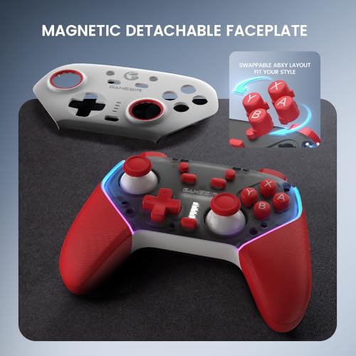 GameSir Super Nova Wireless Gaming Controller for PC/Switch/Switch 2/iOS/Android, 1000Hz Polling Rate, Hall Effect Stick & Trigger, Rubberized Grips, RGB Lighting, 1000mAh - Red - color: Red
