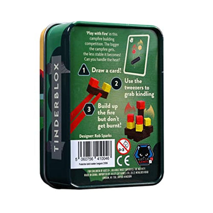 Tinderblox Board Game by Alley Cat Games | Fast Paced Dexterity Stacking Game for All Ages | Compact Portable Family Game | 2–6 Players | Ages 6+ | 15 Minute Playtime