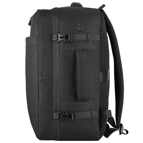 HILOMON Black Travel Backpack for Men Women, TSA Approved Personal Item Size fit for 18x14x8 Under Seat Backpack for Airplanes 15.6inch Laptop 30L Luggage Carry On Bag