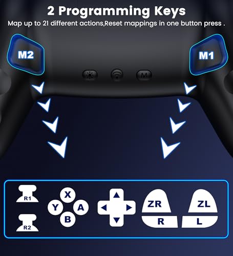 AIfasterfly PC Controller with Holder, Wireless Bluetooth Controller, 1000mAh Battery, with Hall Effect Joysticks & Triggers, No Dead Zone, No Stick Drift, Controller for PC, Switch, iOS and Android
