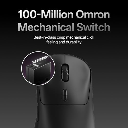 Rapoo VT3 Gen-2 Wireless Gaming Mouse, True 8K Wireless Polling Rate, 53g Lightweight, Up to 750 Hr Battery, Nordic nRF54L15 MCU, 100-Million Mechanical Switch, 10 Programmable Buttons, Macro Enabled - color: Black