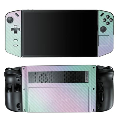 Carbon Fiber Gaming Skin Compatible with Lenovo Legion Go - Cotton Candy - Premium 3M Vinyl Protective Wrap Decal Cover - Easy to Apply | Crafted in The USA by MightySkins - color: Cotton Candy, style: Carbon Fiber Textured Finish