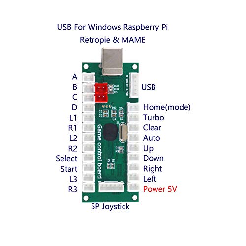 SJ@JX Arcade Game 2 Player Controller DIY Kit Microswitch Button 4&8 Way Joystick Zero Delay USB Encoder Fighting Stick Handles Console for PC MAME Raspberry Pi Retropie