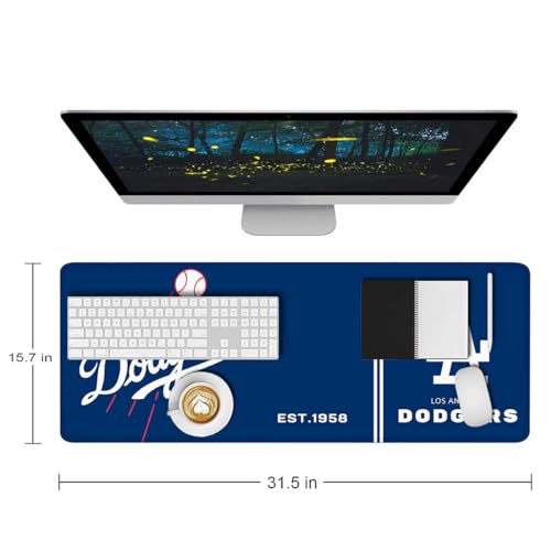 Baseball Mouse Pad Extended Large Gaming Desk Pad 31.5 x 11.8 Inch, XL Mousepad Topographic Mouse Pad with Anti-Slip Rubber Base for Los Angeles Home Office - color: M-los Angeles D