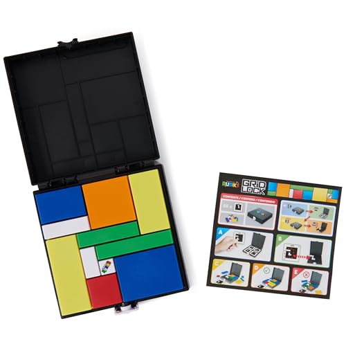 Rubik’s Cube, Gridlock Game, The Problem-Solving Puzzle Game Based on The Iconic Rubik’s Cube, Problem-Solving Brain Teaser, Classic Color-Matching Puzzle, 1 or More Players, for Ages 7 & Up