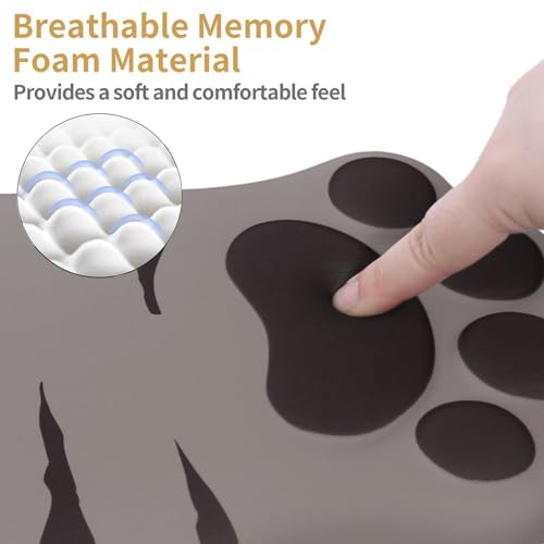 L-SPOUTTO Ergonomic Mouse Pad with Wrist Rest,Cute Mouse Pad Wrist Support | Cat Paw Comfortable Massage Design,Computer Pain Relief Mousepad with Non-Slip PU Base for Desk Laptop Gaming,Brown - color: Brown