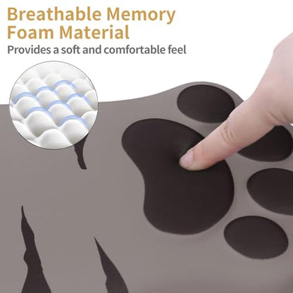 L-SPOUTTO Ergonomic Mouse Pad with Wrist Rest,Cute Mouse Pad Wrist Support | Cat Paw Comfortable Massage Design,Computer Pain Relief Mousepad with Non-Slip PU Base for Desk Laptop Gaming,Brown - color: Brown