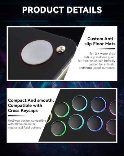 Sehawei Haute42 Arcade Stick 13Keys All-Button Gamerfinger for PC/Ps3/Ps4/Switch/Steam Game Keyboard-Supports Hot Swap & SOCD (Black) - color: Black